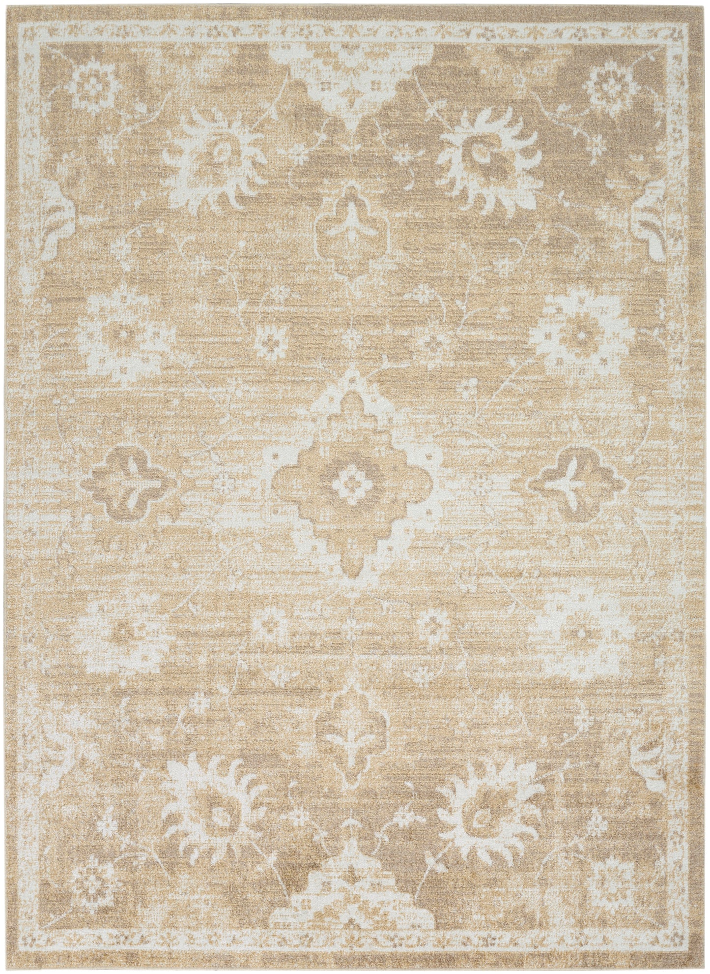 Nourison Home Astra Machine Washable ASW19 Ivory Gold Traditional Power-loomed Rug