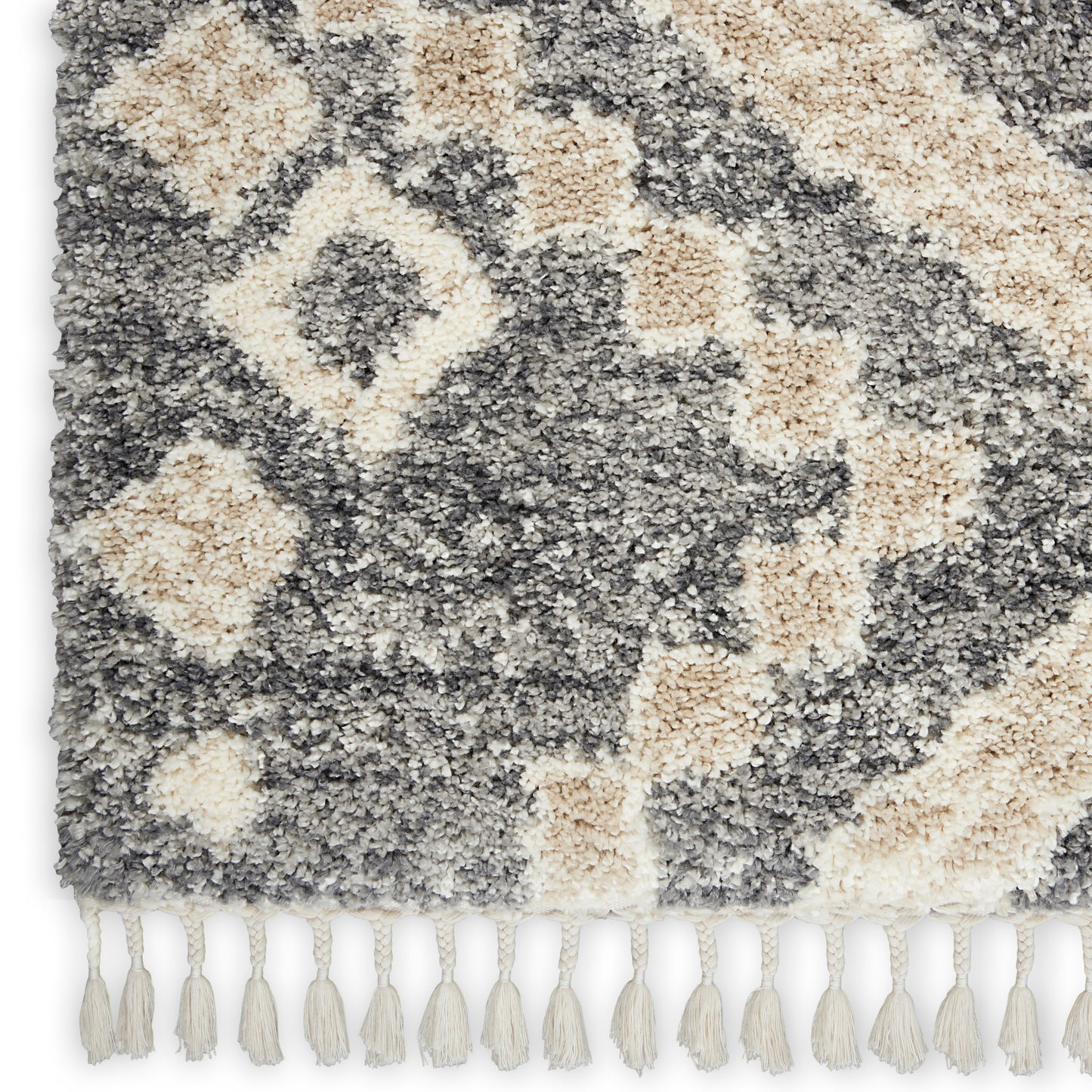Nourison Home Oslo Shag  Grey Ivory  Contemporary