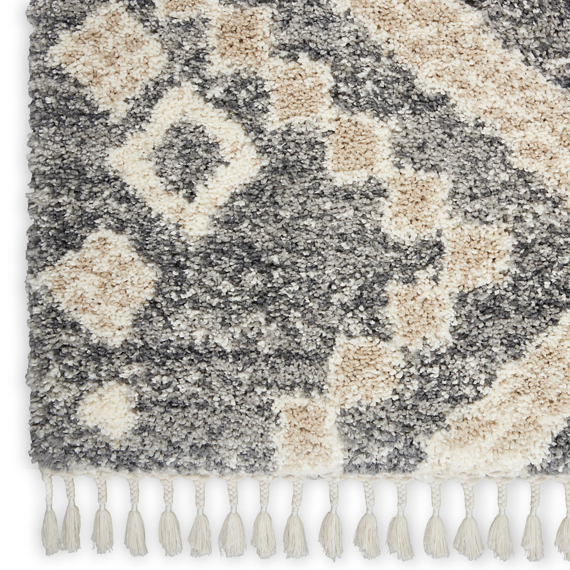 Nourison Home Oslo Shag  Grey Ivory  Contemporary