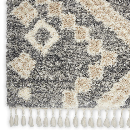 Nourison Home Oslo Shag  Grey Ivory  Contemporary