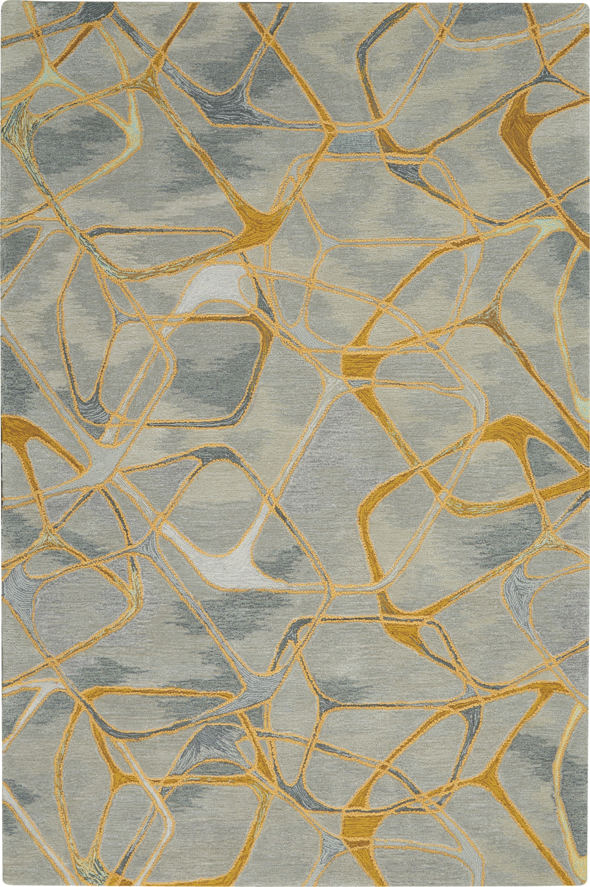 Nourison Home Symmetry  Grey Yellow  Contemporary