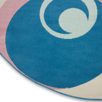 Nourison Home Grafix  Blue Multicolor  Contemporary