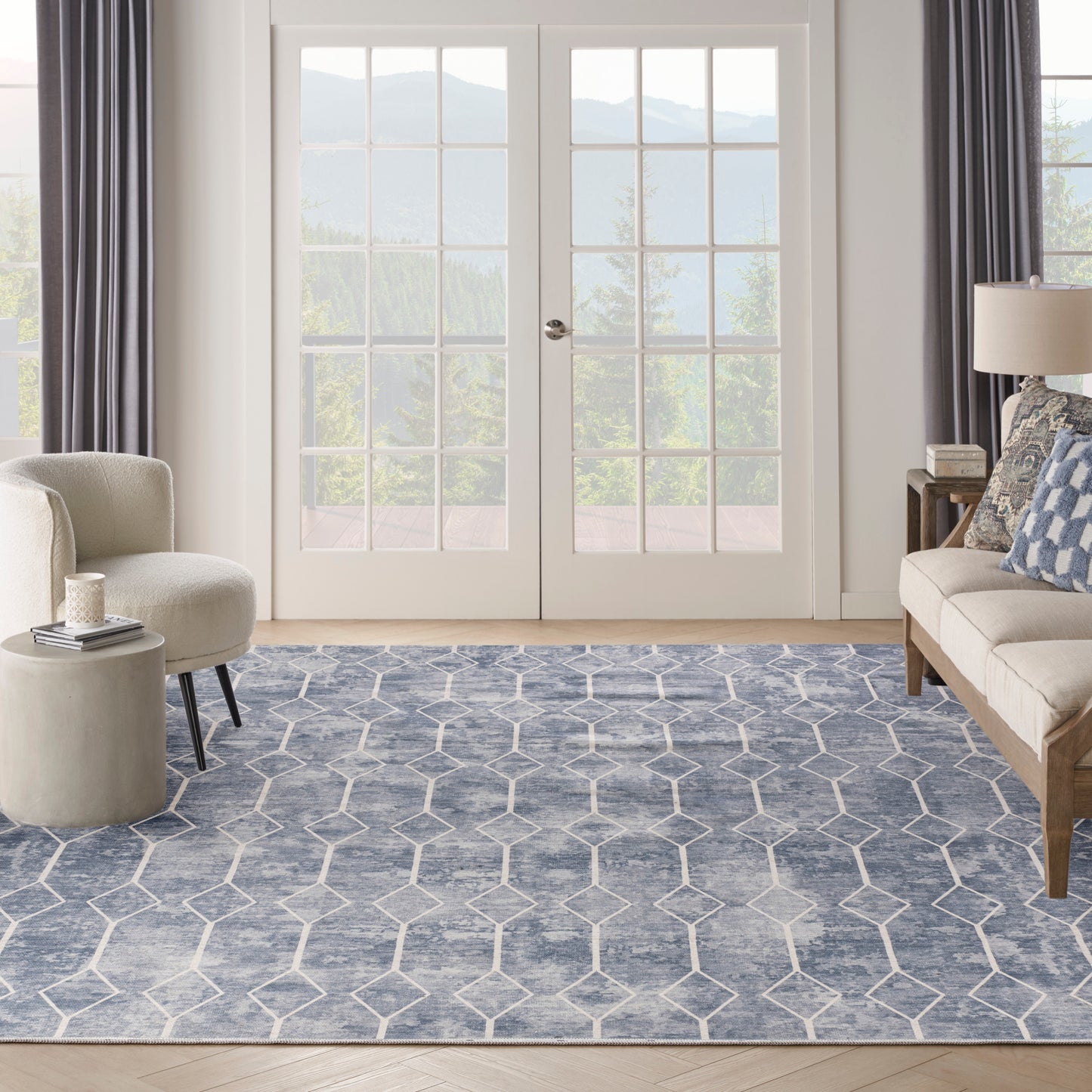 Nourison Home New Concept Washables  Blue  Contemporary