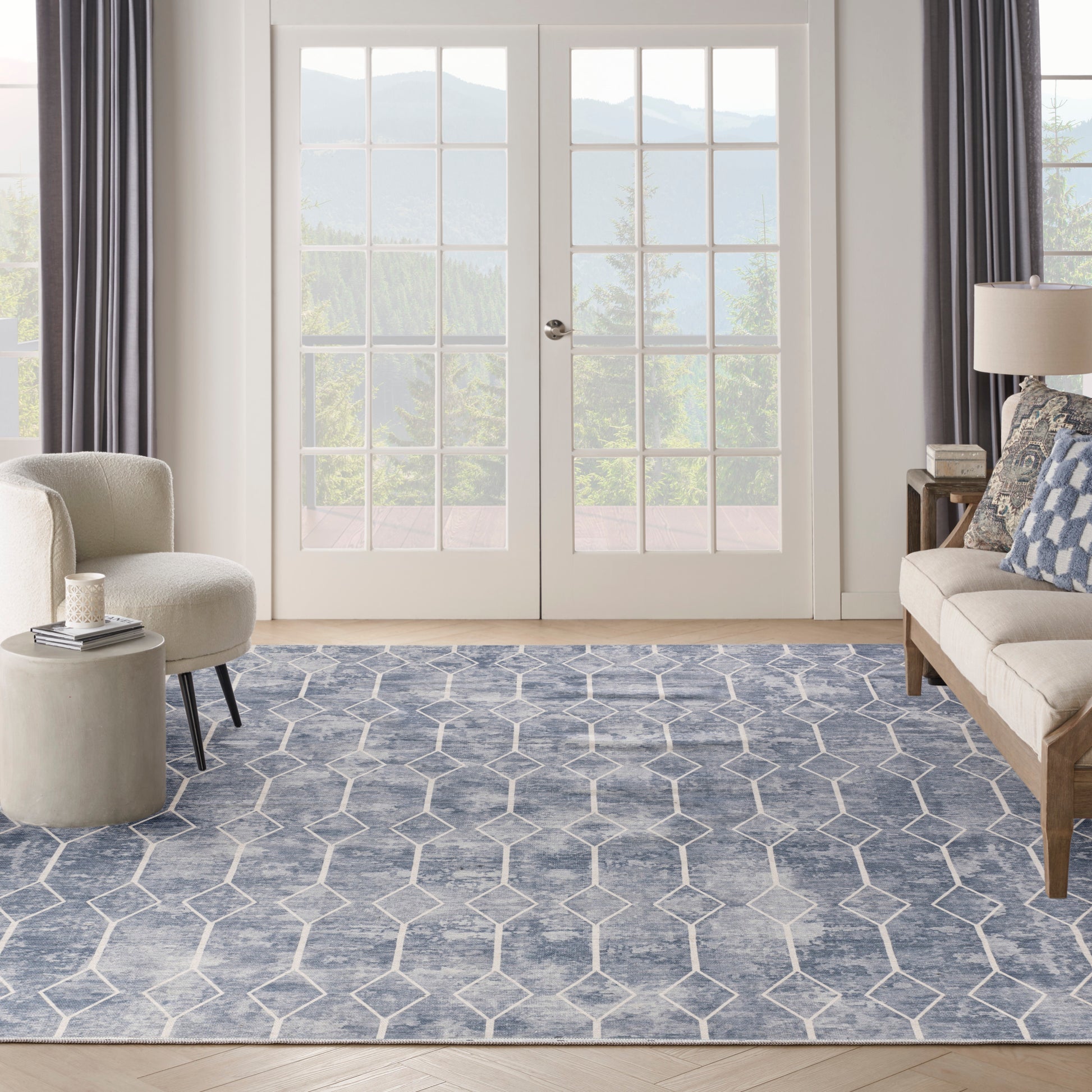 Nourison Home New Concept Washables  Blue  Contemporary