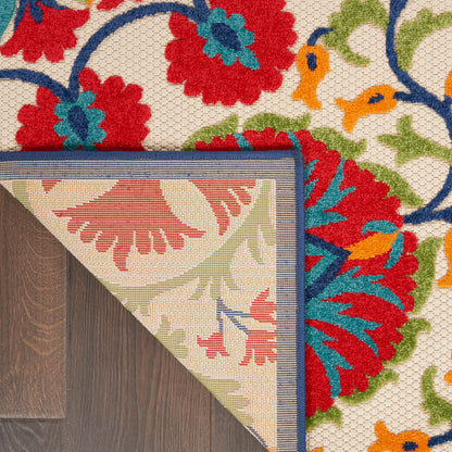 Nourison Home Aloha  Red Multicolor  Contemporary