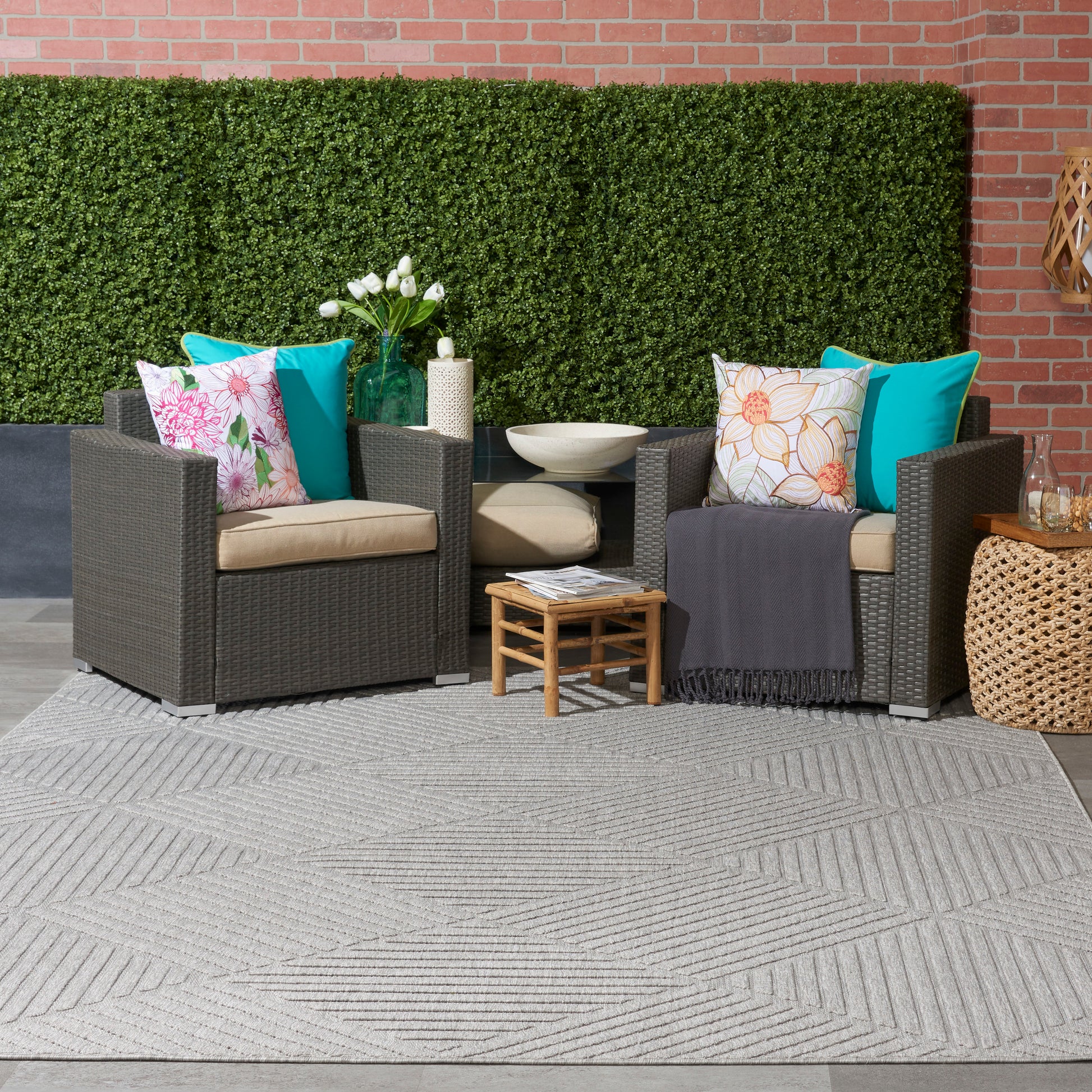 Nourison Home Cozumel  Light Grey  Contemporary
