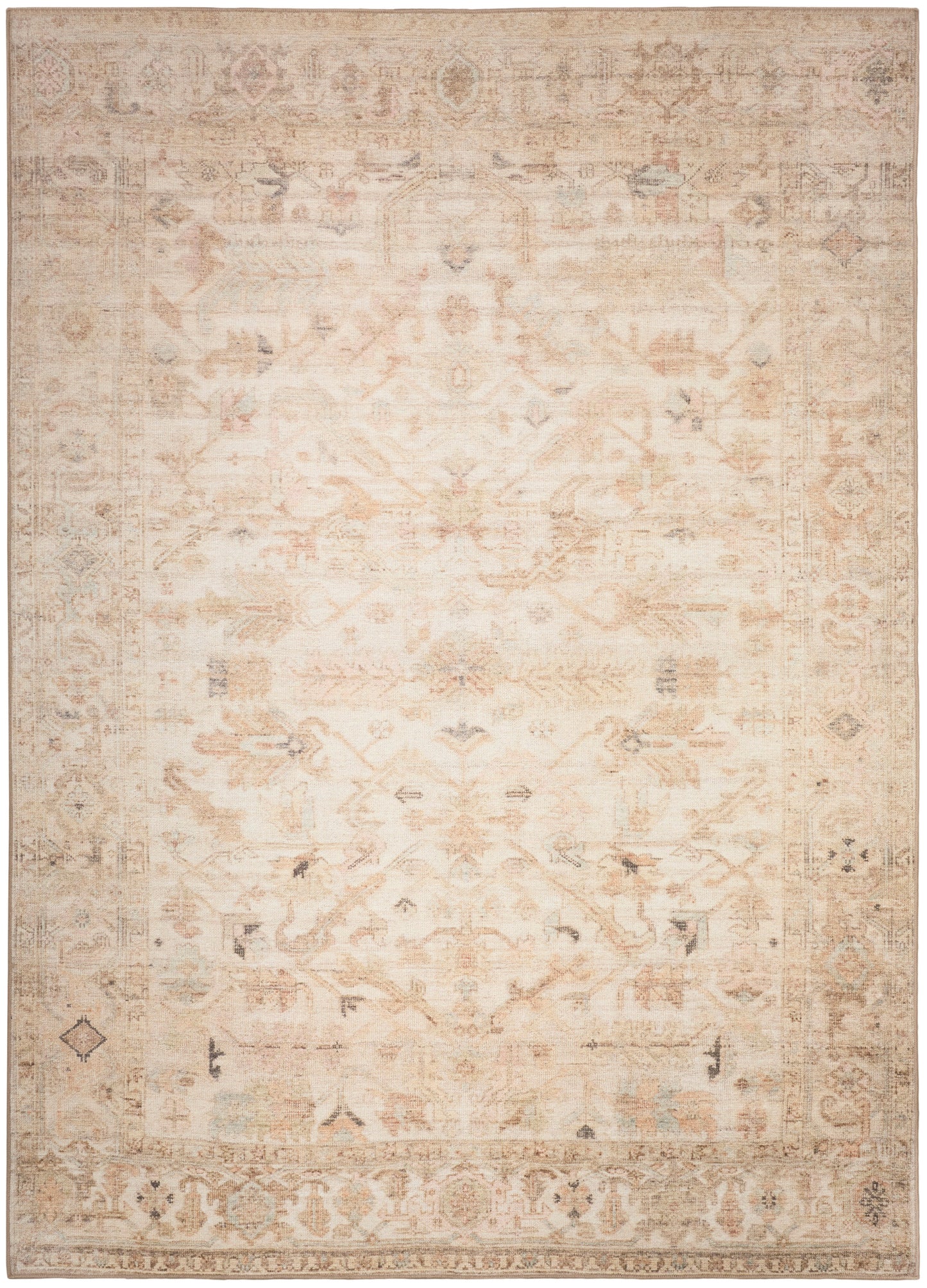 Nourison Home Vintage Washables VWS17 Beige Traditional Flat Weave Rug