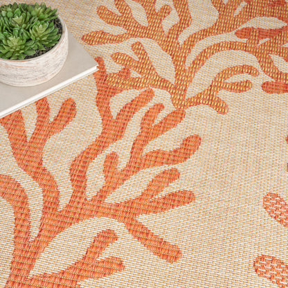 Nourison Home Garden Oasis  Coral  Contemporary