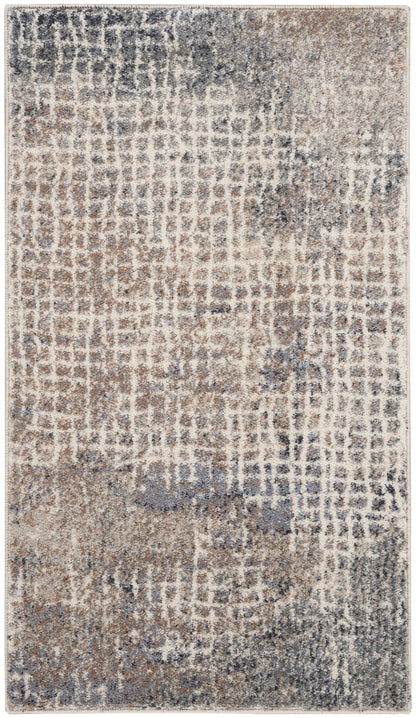 Nourison Home Moroccan Celebration KI383 Ivory Grey Contemporary Power-loomed Rug