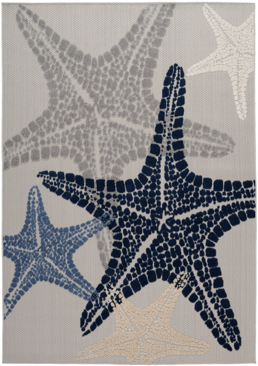 Nourison Home Aloha  Grey Multicolor  Contemporary