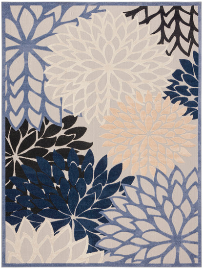 Nourison Home Aloha ALH05 Blue Multicolor Contemporary Power-loomed Rugs