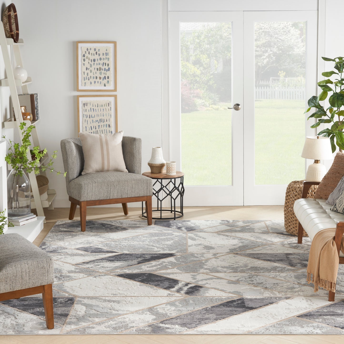 Nourison Home Elation  Ivory Grey  Contemporary