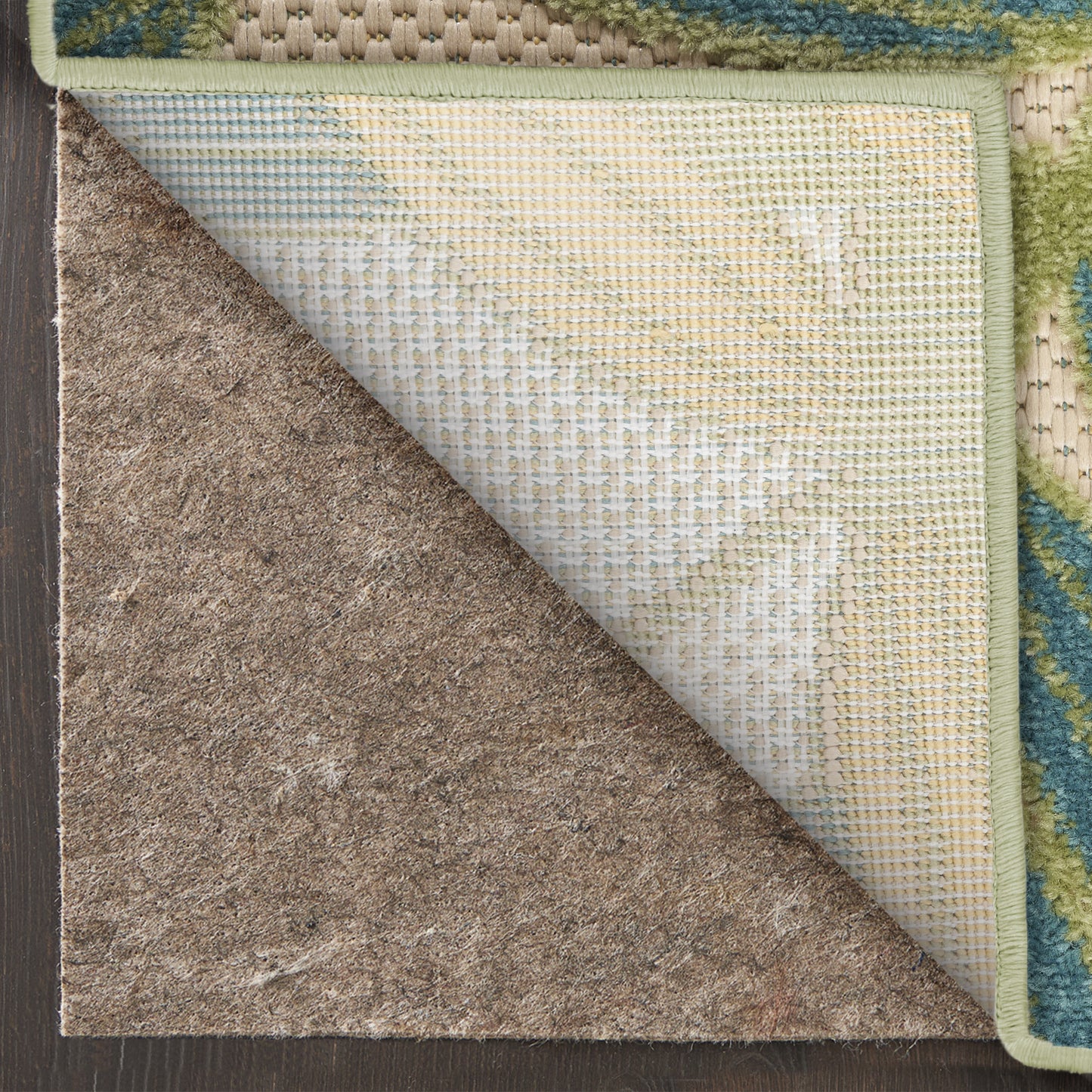 Nourison Home Aloha  Green Multicolor  Contemporary