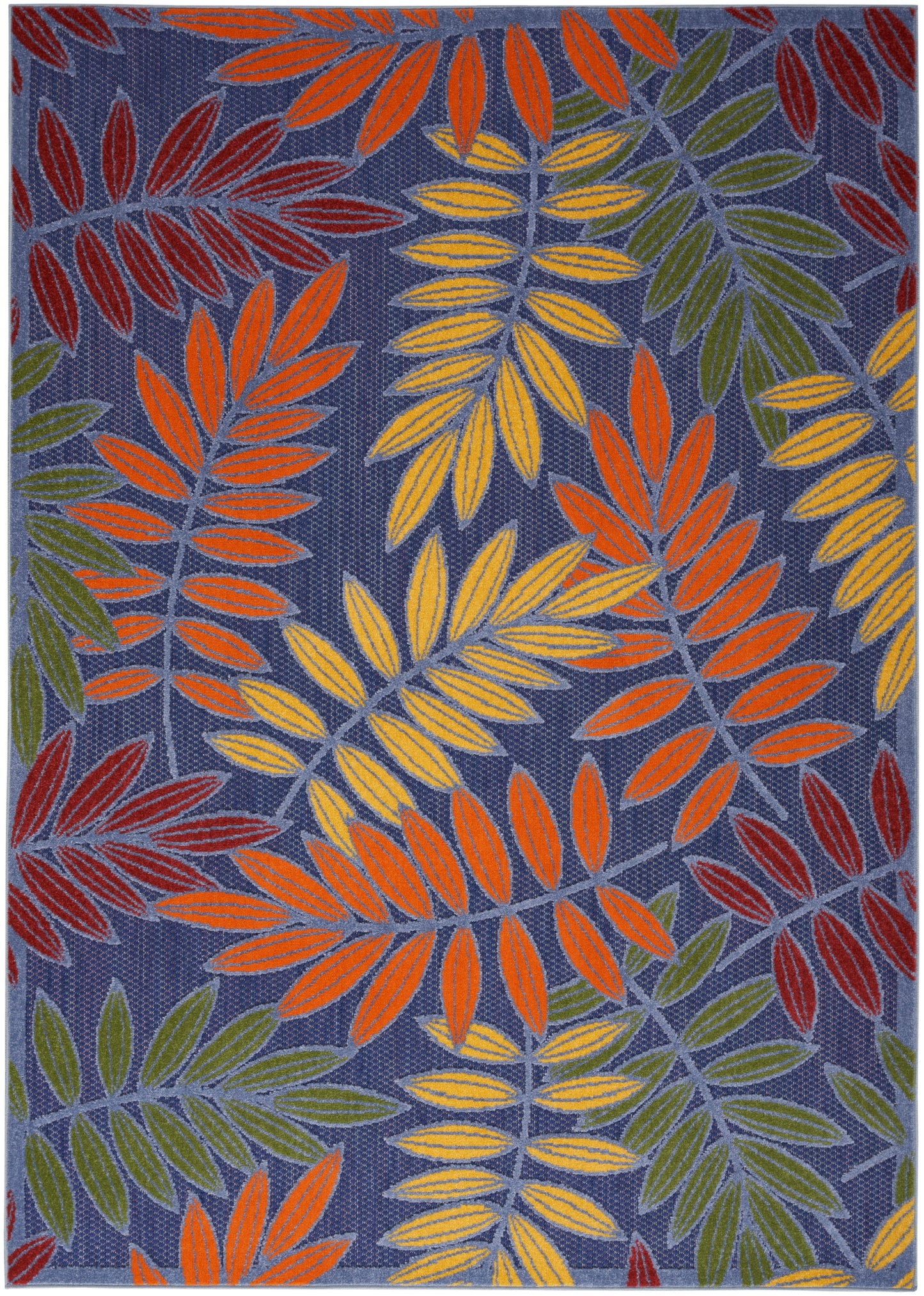 Nourison Home Aloha ALH18 Navy Multicolor Contemporary Power-loomed Rugs