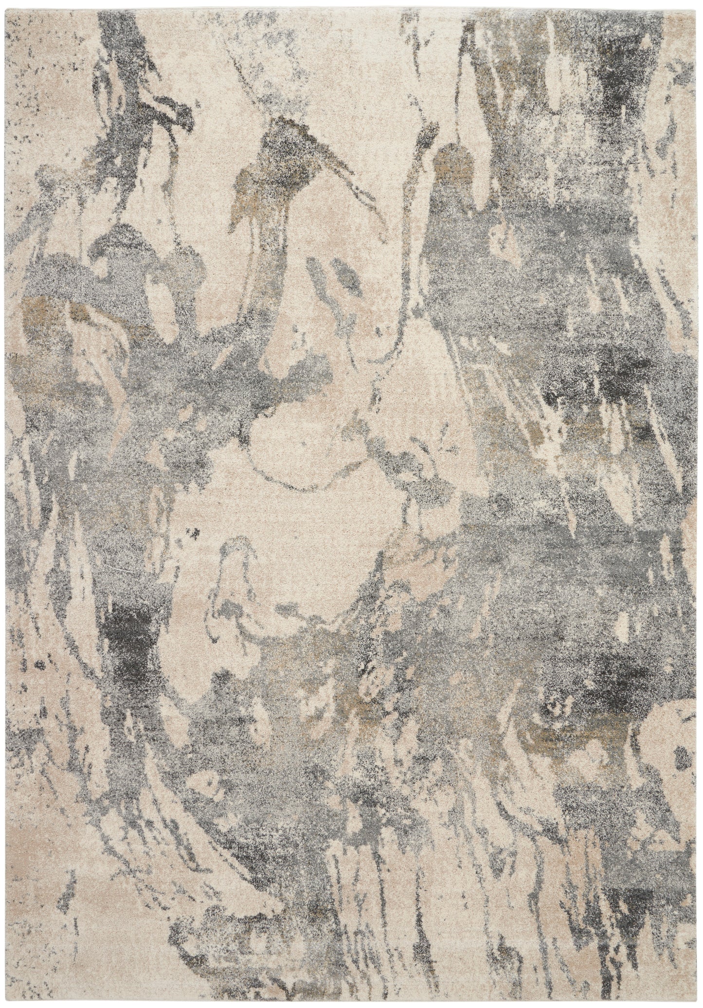 Nourison Home Fusion FSS16 Cream Grey Contemporary Power-loomed Rug