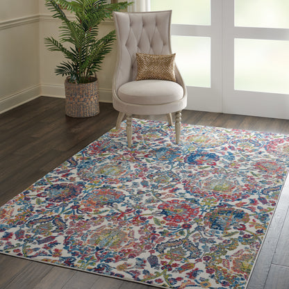 Nourison Home Ankara Global  Ivory Blue  Transitional