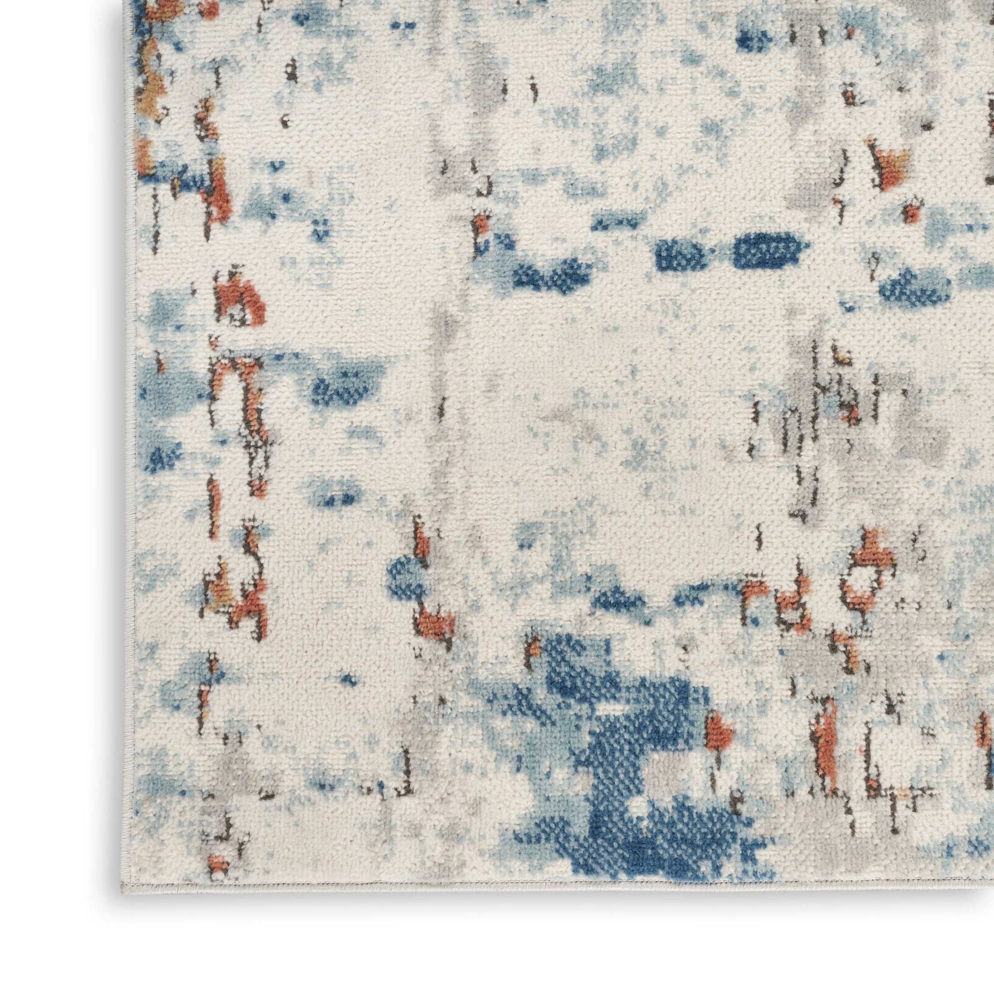 Nourison Home Quarry  Beige Blue Rust  Contemporary