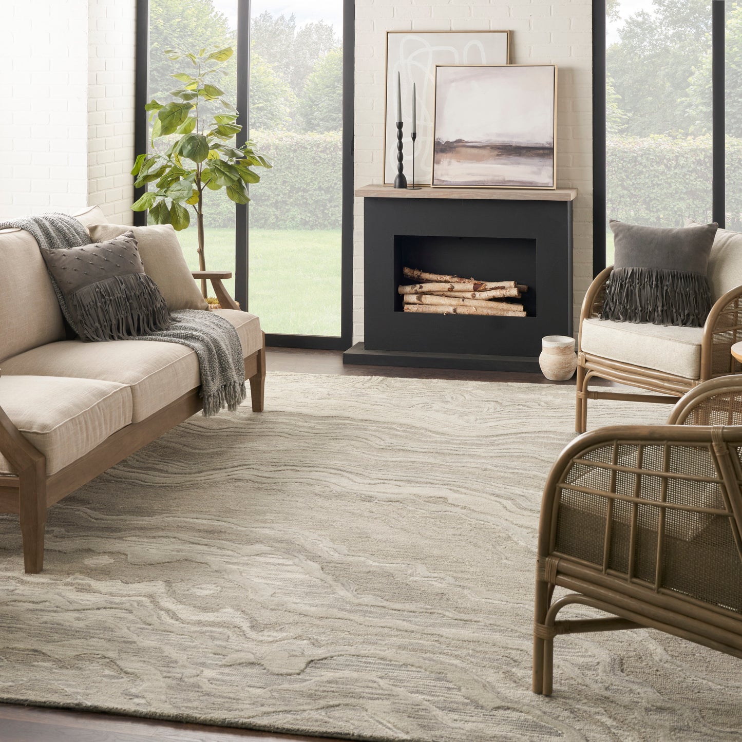 Nourison Home Graceful  Grey  Contemporary