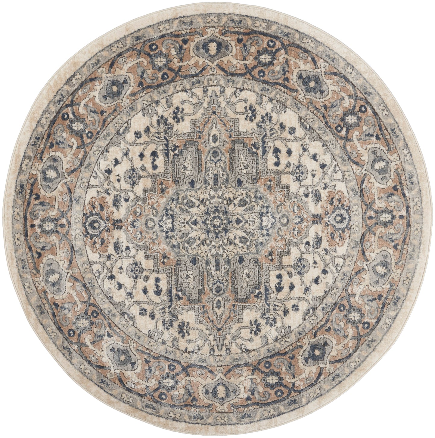 Nourison Home Quarry QUA05 Ivory Grey Transitional Power-loomed Rugs