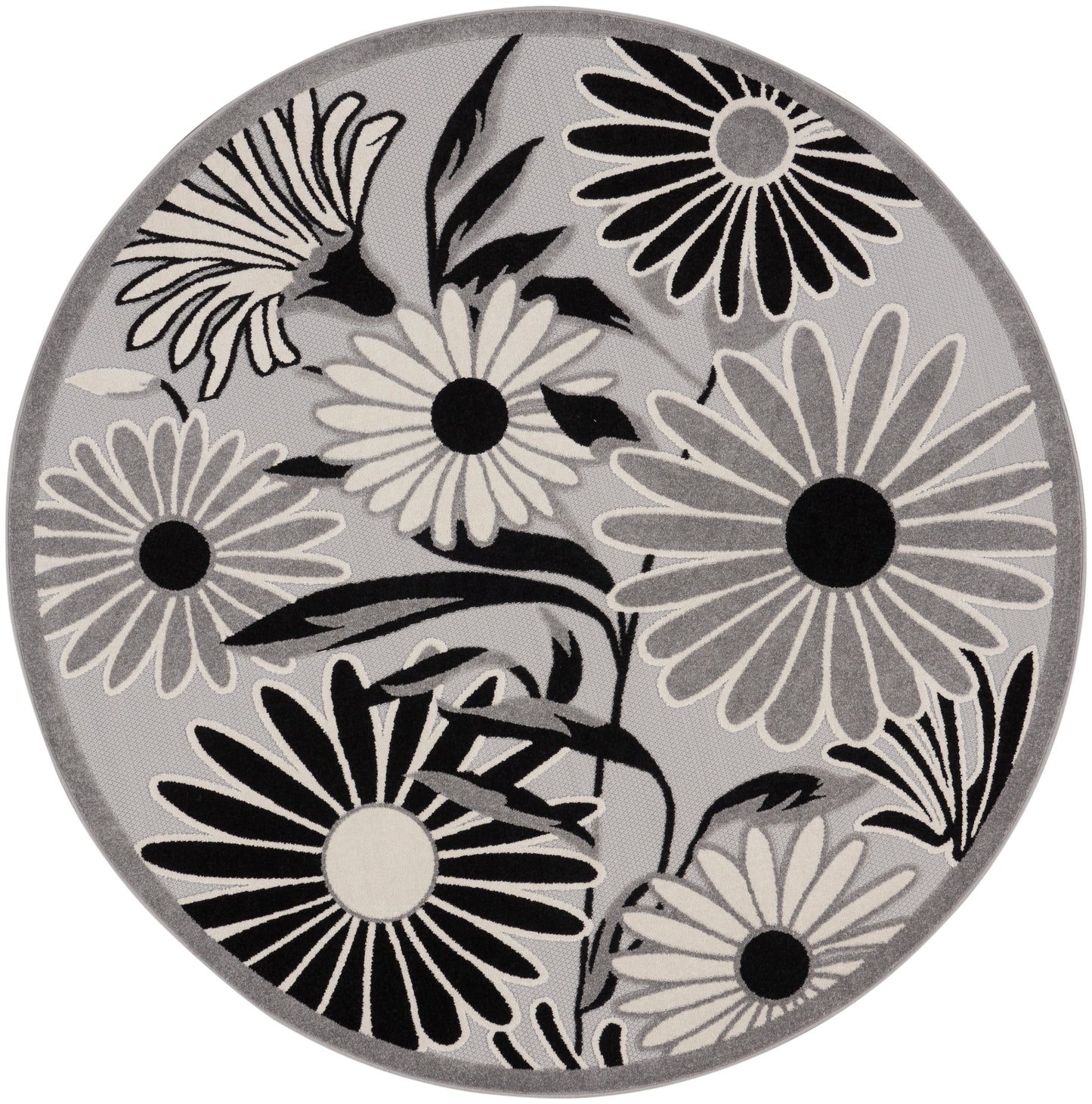 Nourison Home Aloha ALH33 Black White Contemporary Power-loomed Rugs