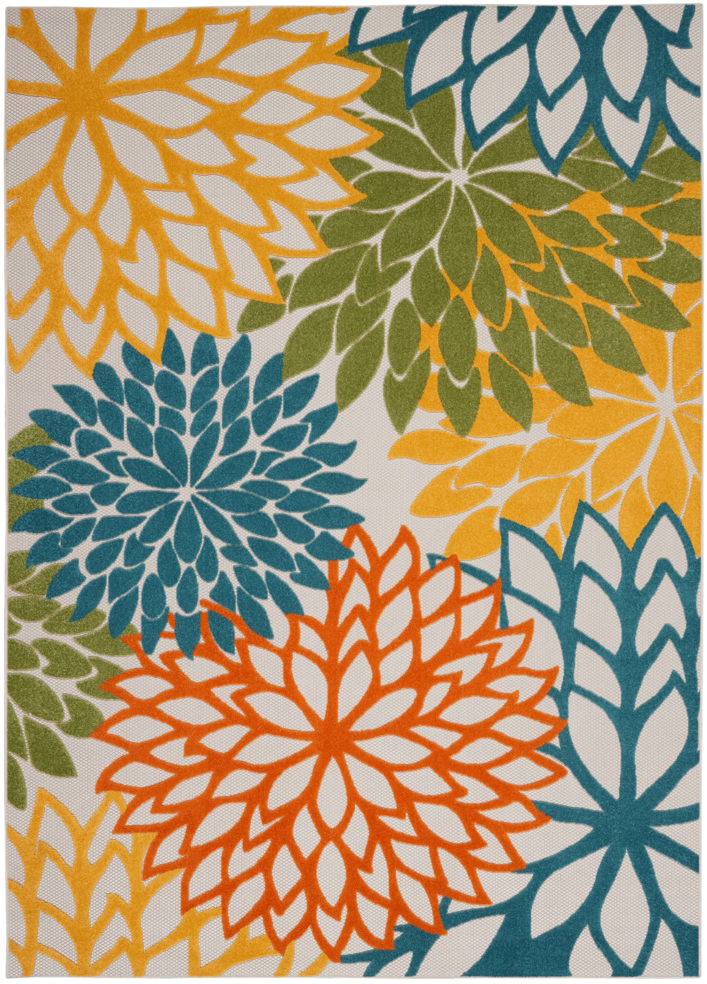 Nourison Home Aloha ALH05 Turquoise Multicolor Contemporary Power-loomed Rugs