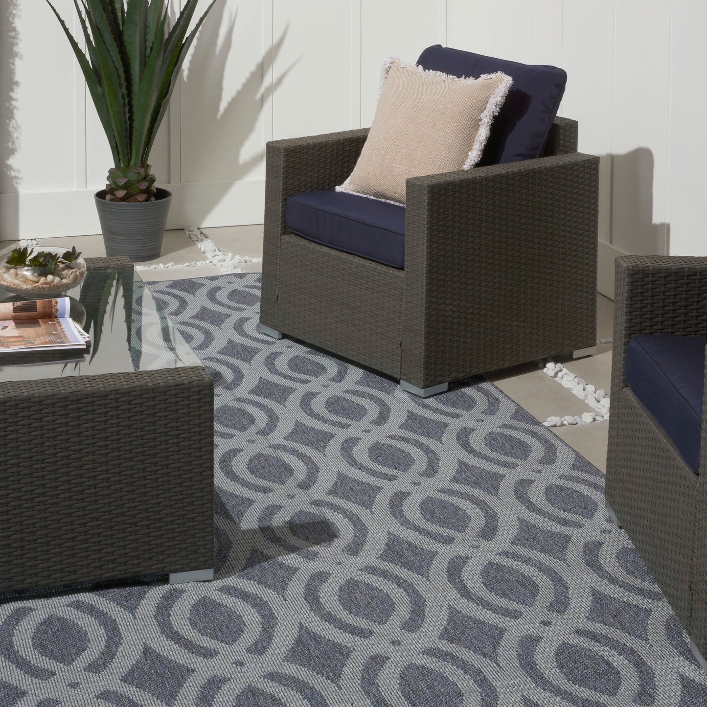 Nourison Home Aruba  Slate Light Blue  Contemporary