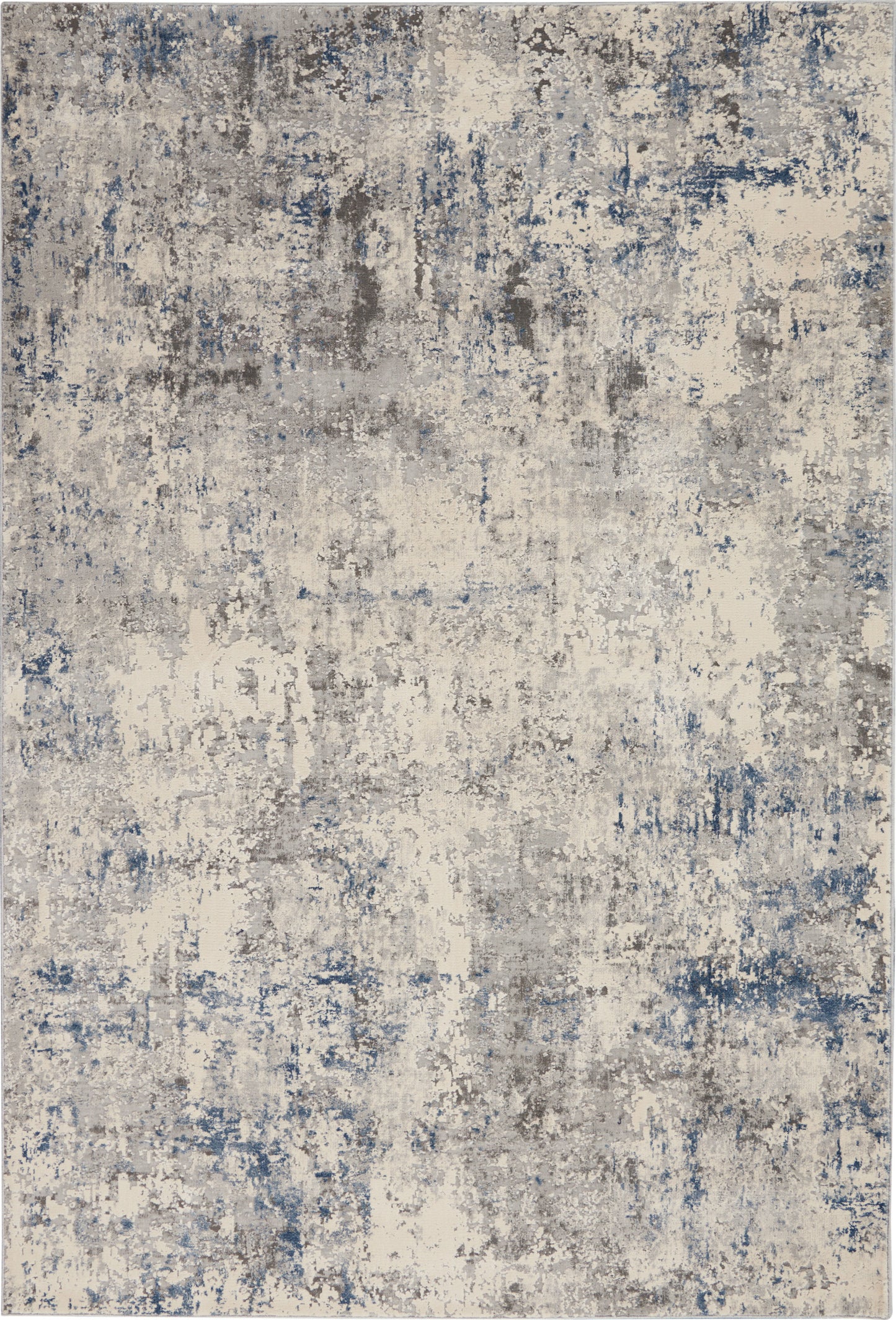 Nourison Home Rustic Textures RUS07 Ivory Grey Blue Contemporary Power-loomed Rugs