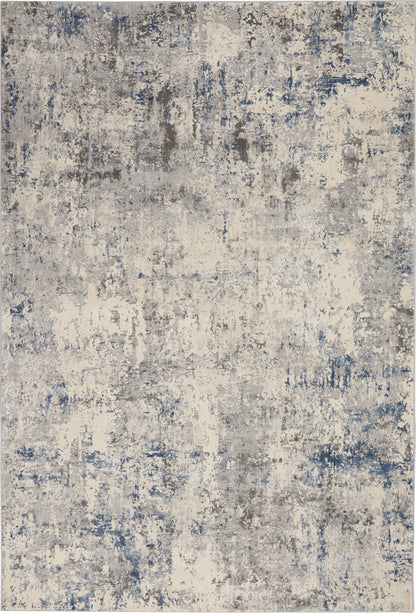 Nourison Home Rustic Textures RUS07 Ivory Grey Blue Contemporary Power-loomed Rugs