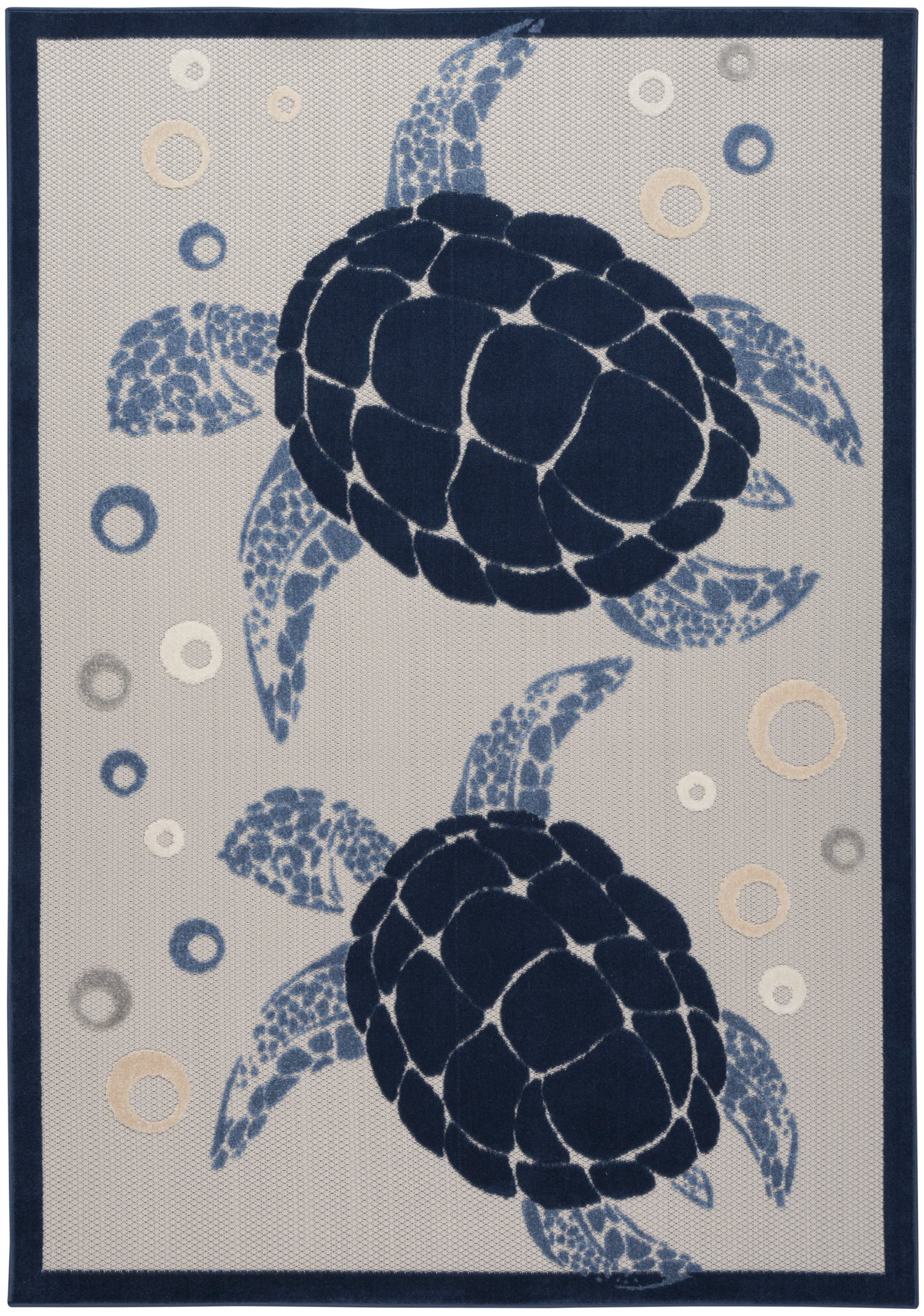 Nourison Home Aloha ALH27 Navy Blue Contemporary Power-loomed Rugs