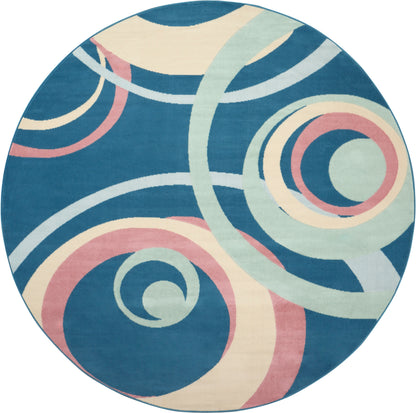 Nourison Home Grafix  Blue Multicolor  Contemporary