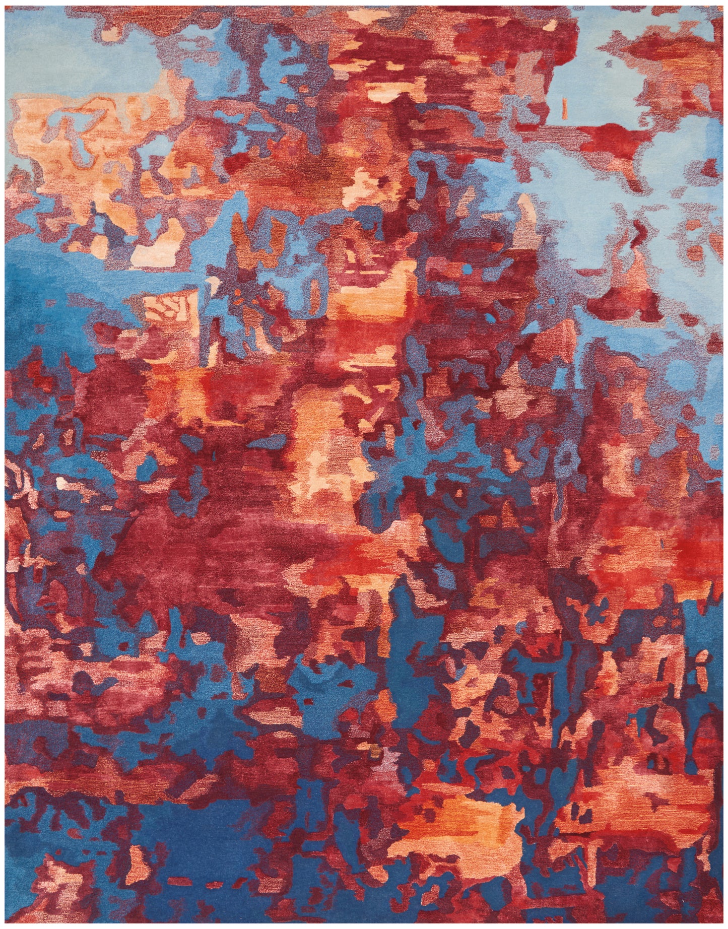 Nourison Home Prismatic PRS13 Blue Flame Contemporary Hand Tufted Rug