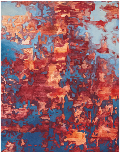 Nourison Home Prismatic PRS13 Blue Flame Contemporary Hand Tufted Rug