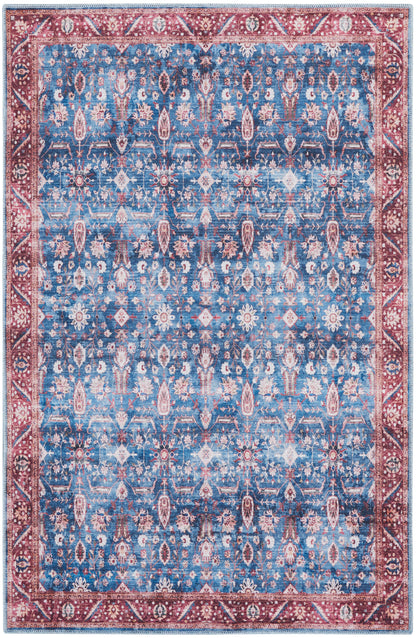 Nourison Home Grand Washables GRW06 Blue Brick Traditional Power-loomed Rug