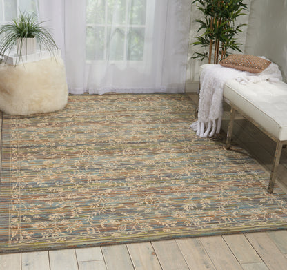 Nourison Home Rhapsody  Blue Moss  Transitional