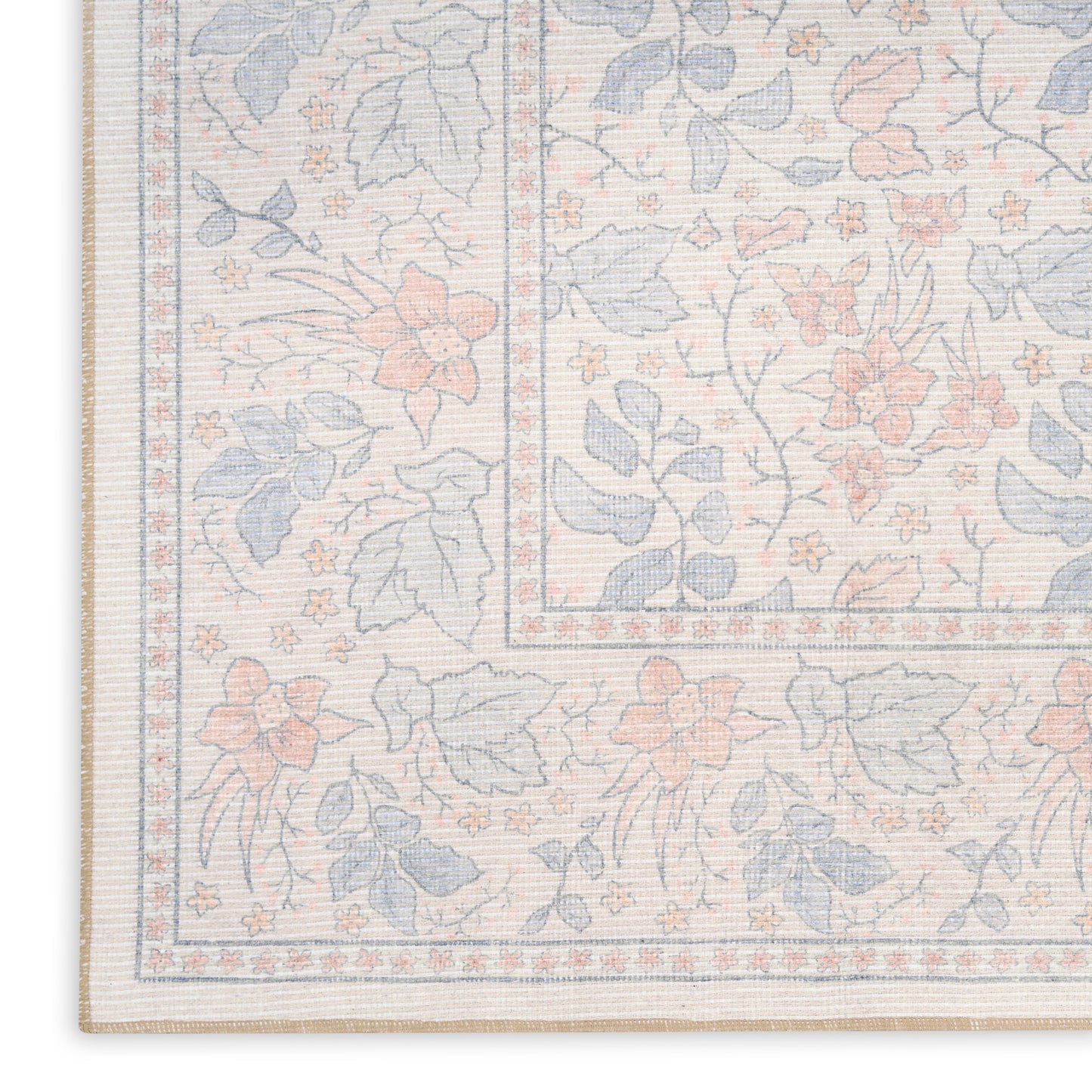 Nourison Home Botanical Washables  Ivory Multicolor  Contemporary