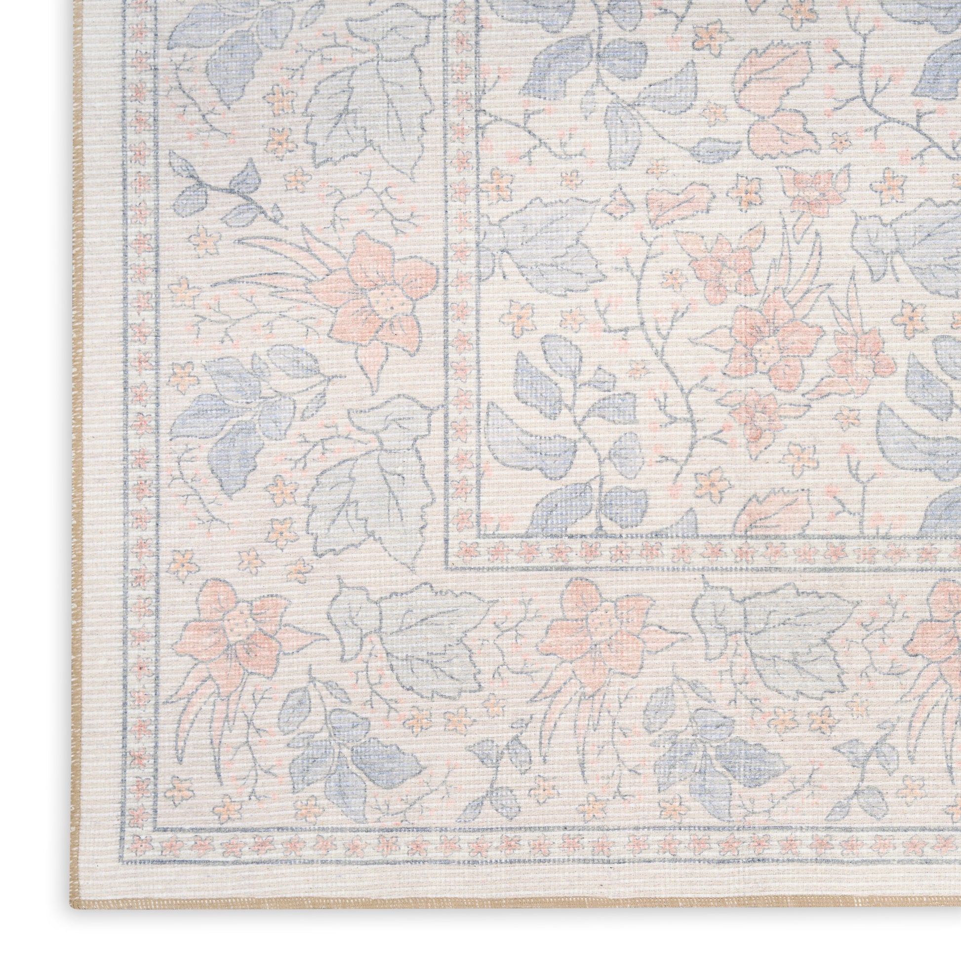 Nourison Home Botanical Washables  Ivory Multicolor  Contemporary