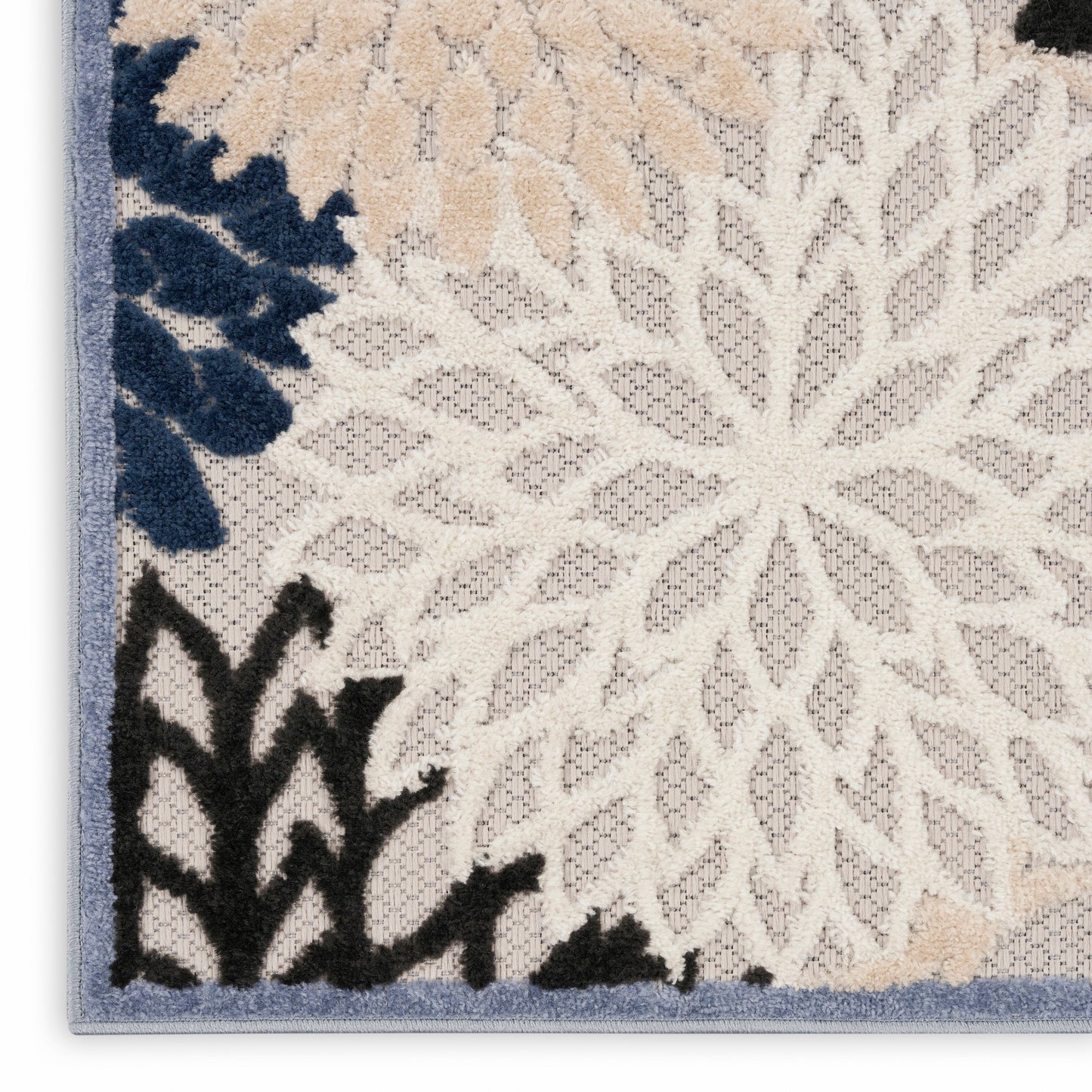 Nourison Home Aloha  Blue Multicolor  Contemporary