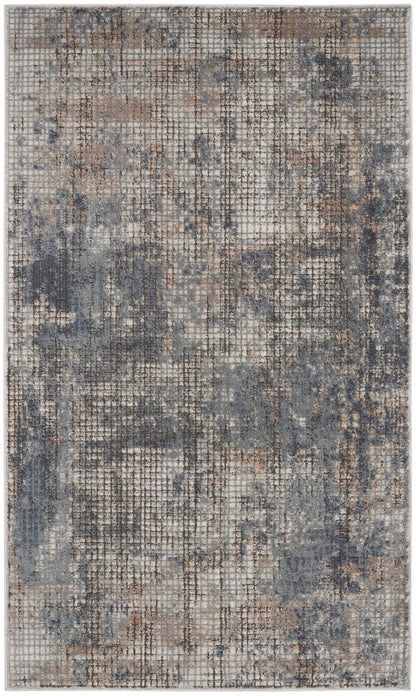 Nourison Home Quarry QUA02 Blue Beige Contemporary Power-loomed Rugs