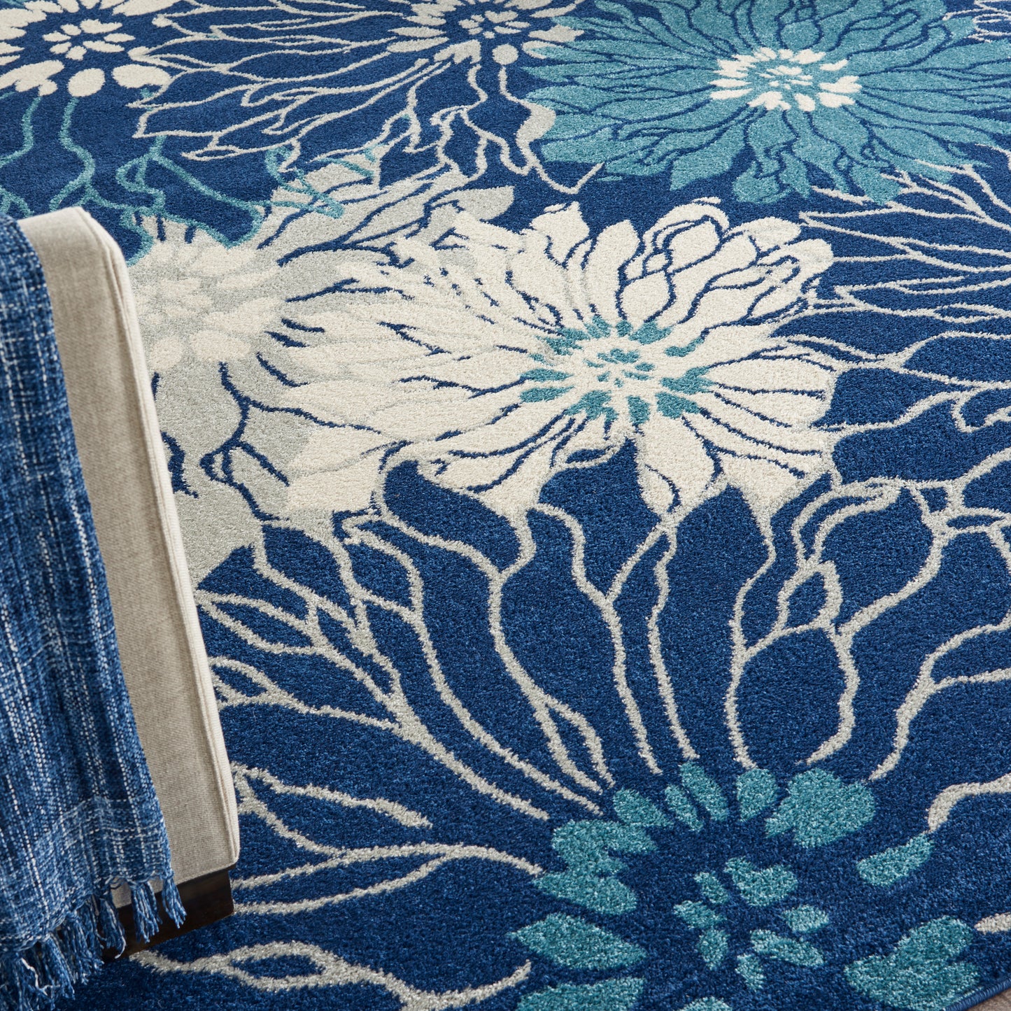 Nourison Home Passion  Navy Ivory  Contemporary