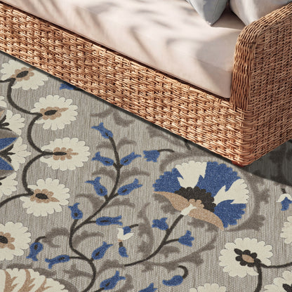 Nourison Home Aloha  Grey Multicolor  Contemporary