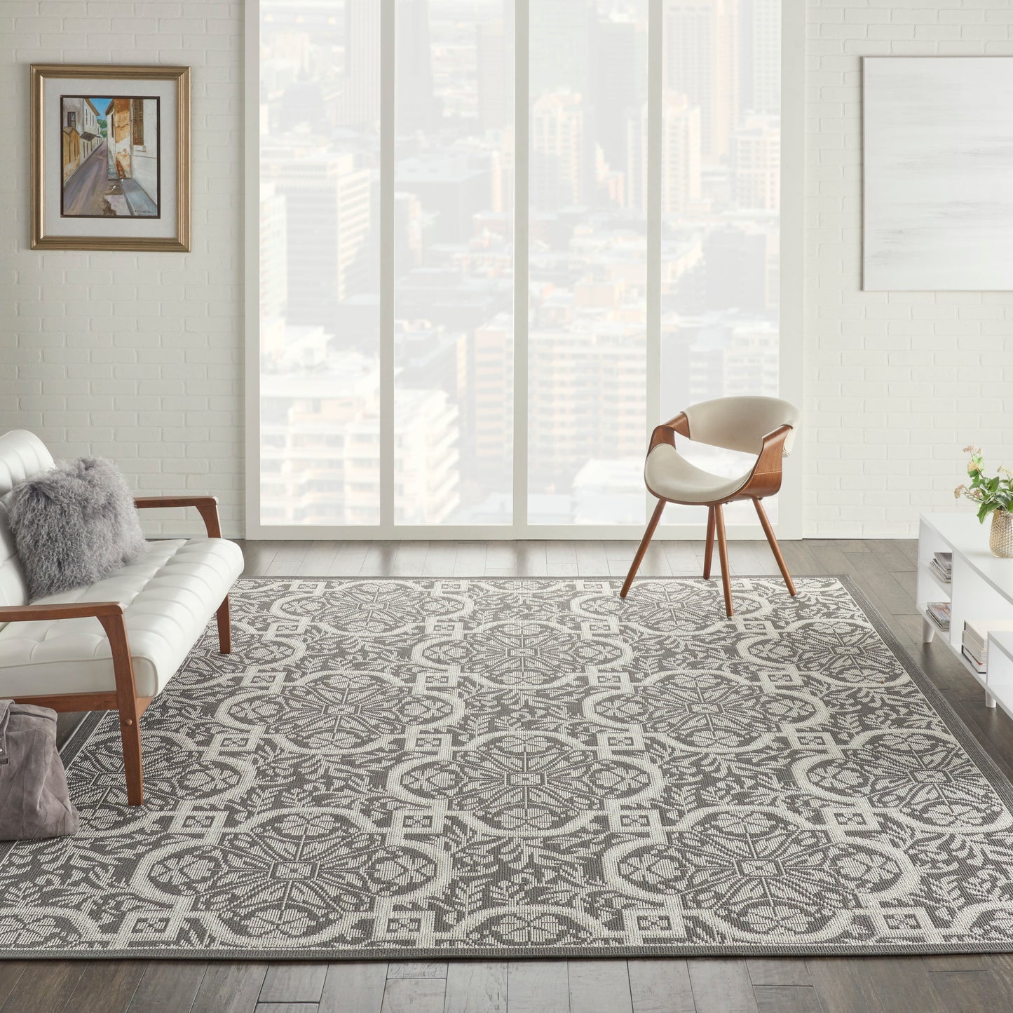 Nourison Home Aruba  Ivory Grey  Transitional