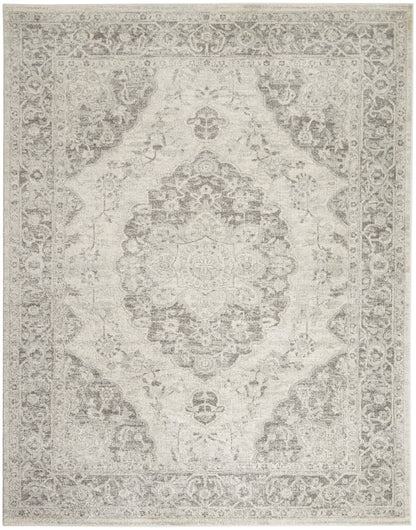 Nourison Home Tranquil TRA05 Ivory Grey Traditional Power-loomed Rug