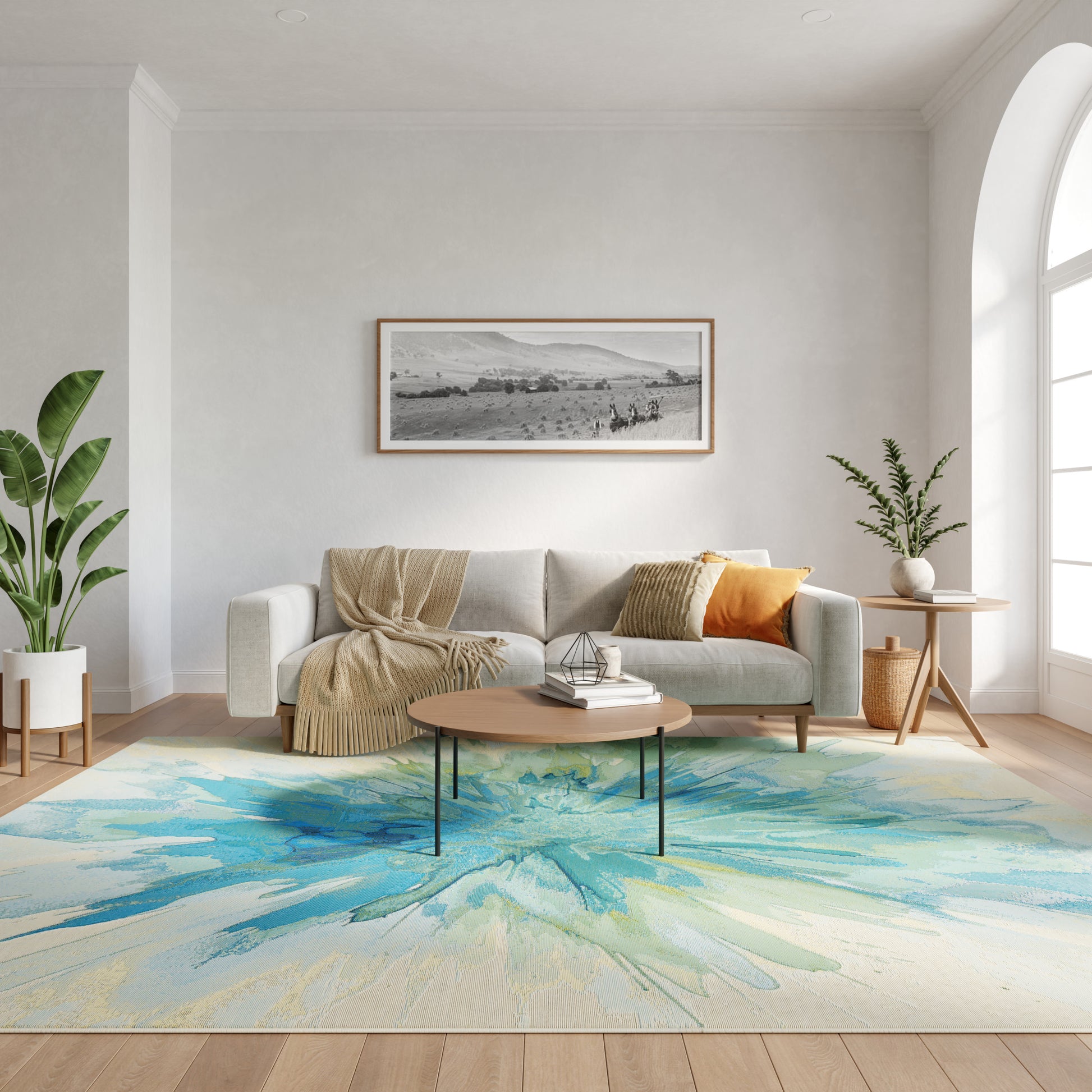 Nourison Home Color Splash  Ivory Blue  Contemporary