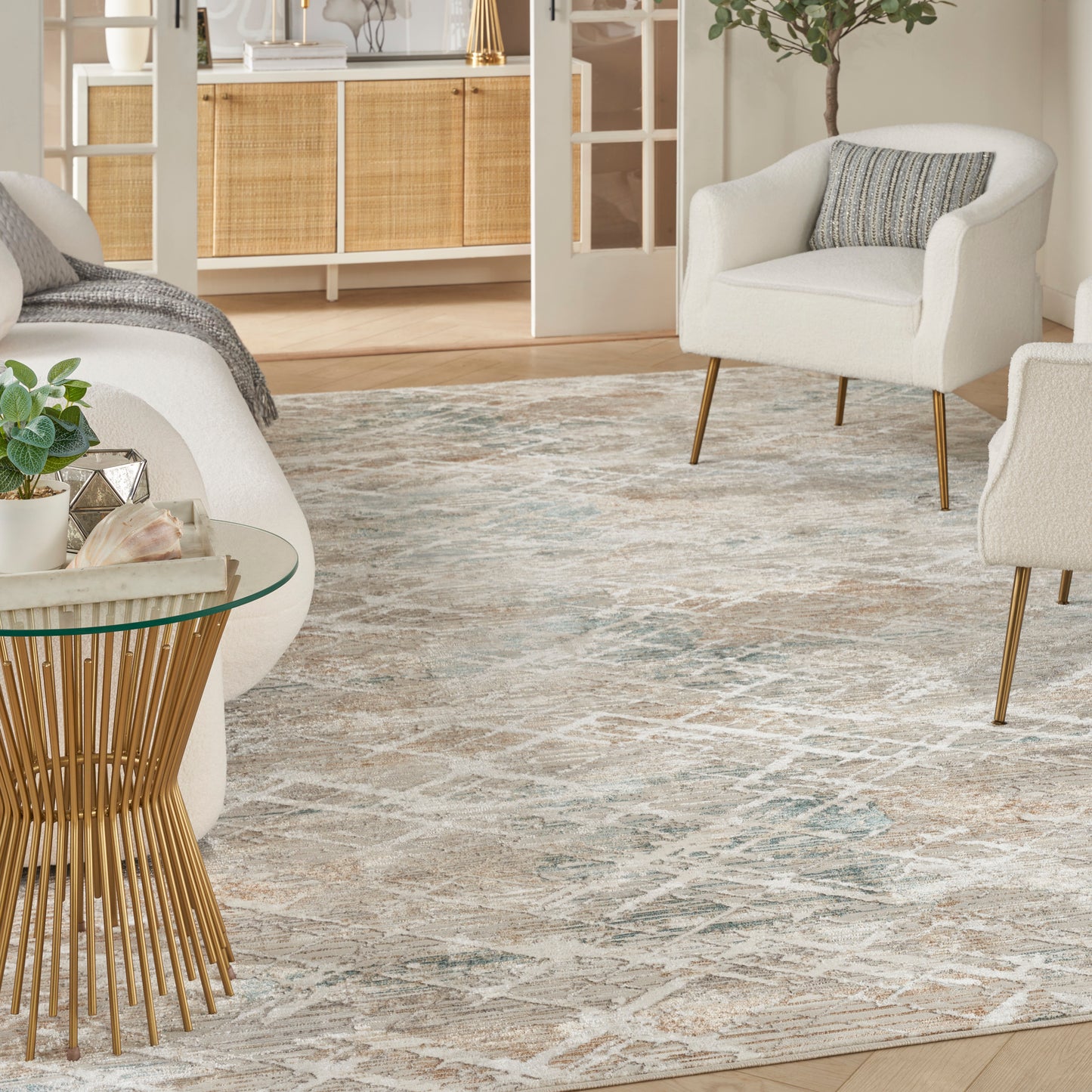 Nourison Home Glitz  Grey Multicolor  Contemporary