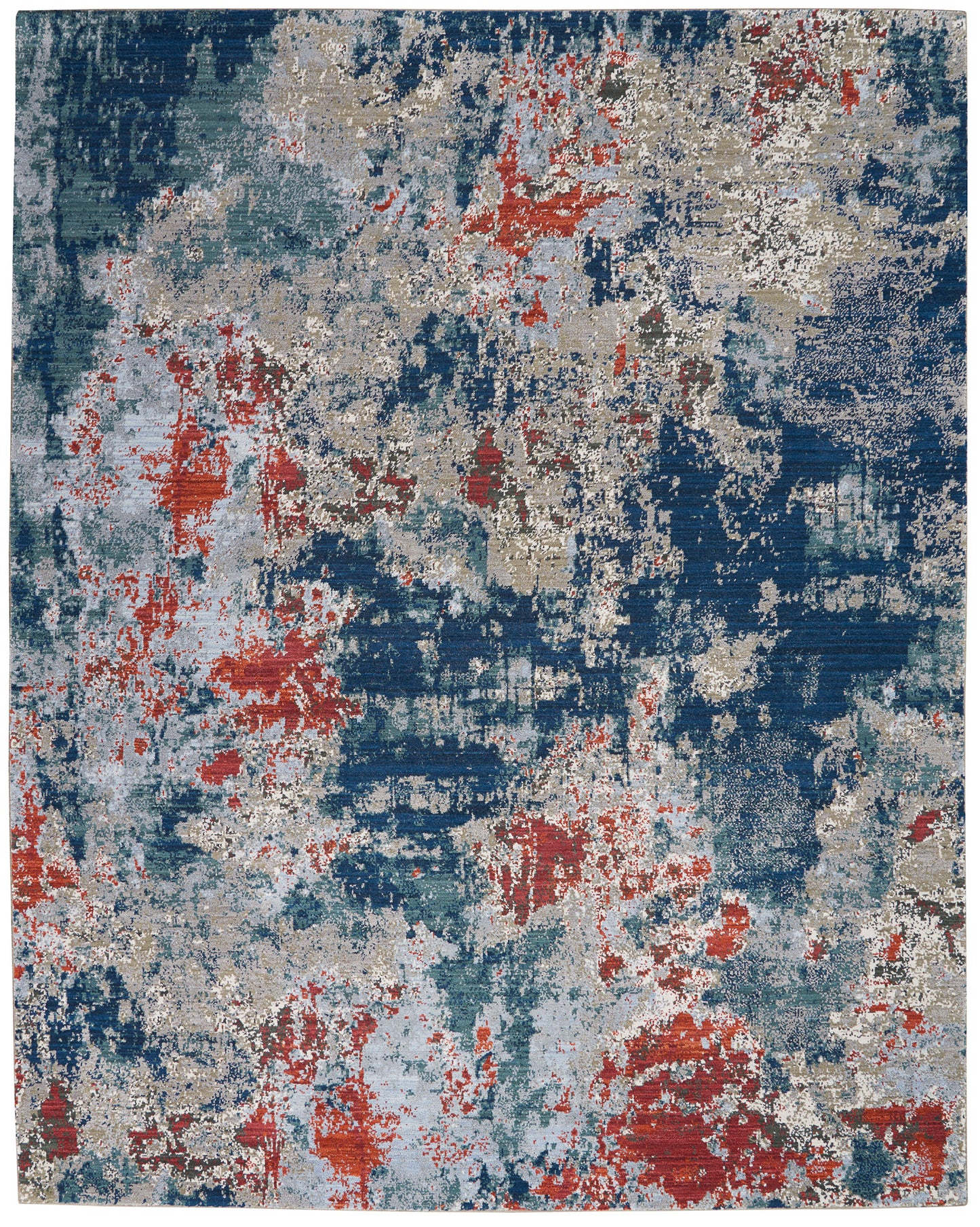 Nourison Home Artworks ATW01 Navy Brick Contemporary Loom-woven Rug