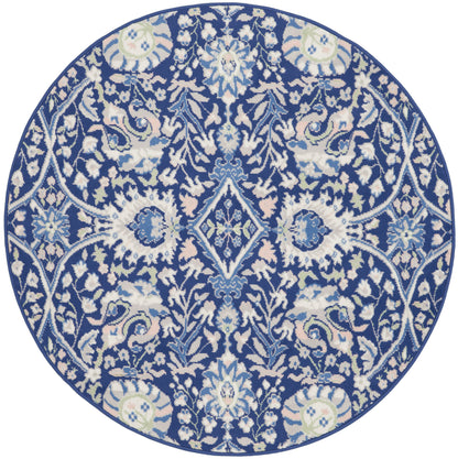 Nourison Home Whimsicle WHS10 Navy Multicolor Traditional Power-loomed Rug