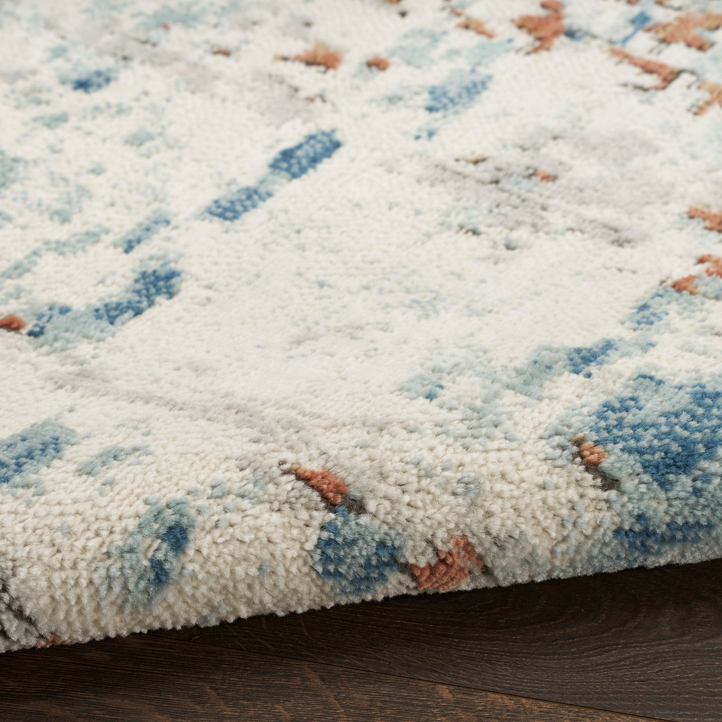 Nourison Home Quarry  Beige Blue Rust  Contemporary