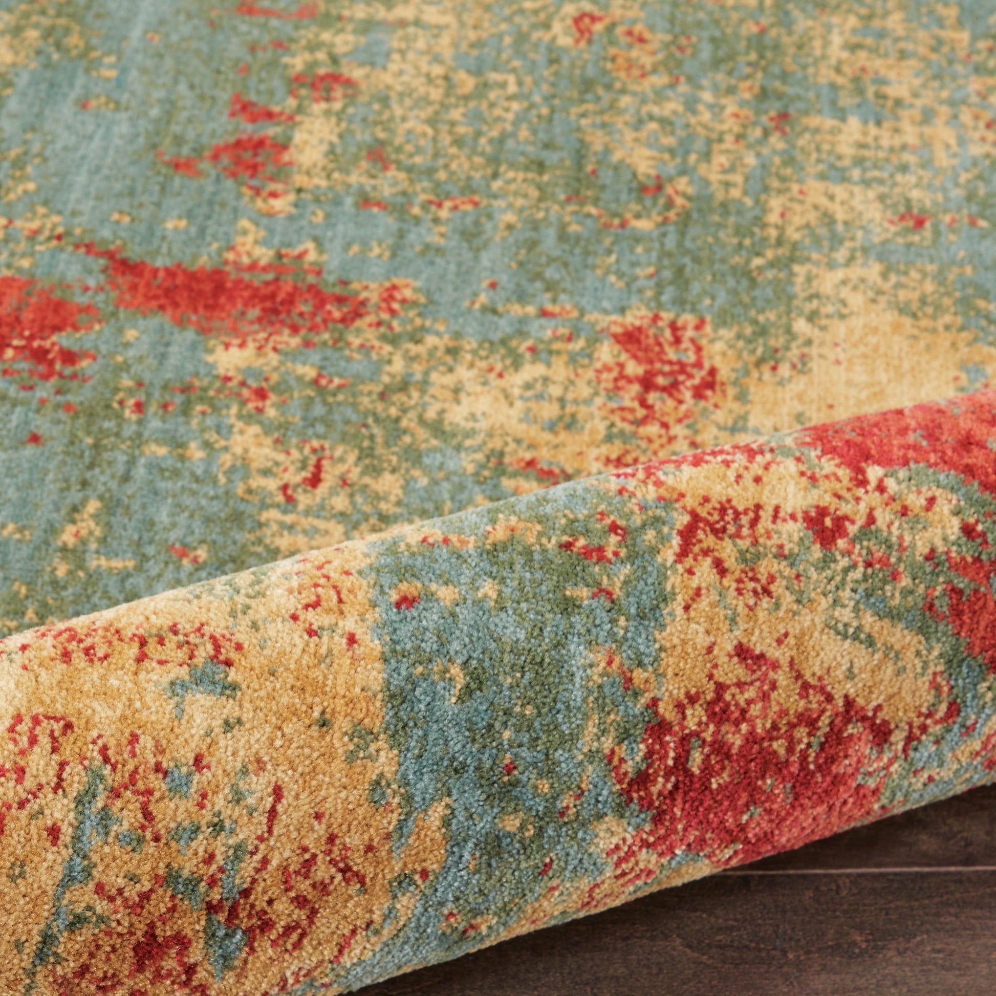 Nourison Home Somerset  Teal Multicolor  Contemporary