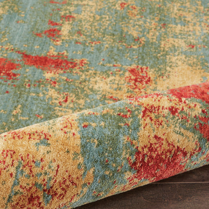 Nourison Home Somerset  Teal Multicolor  Contemporary