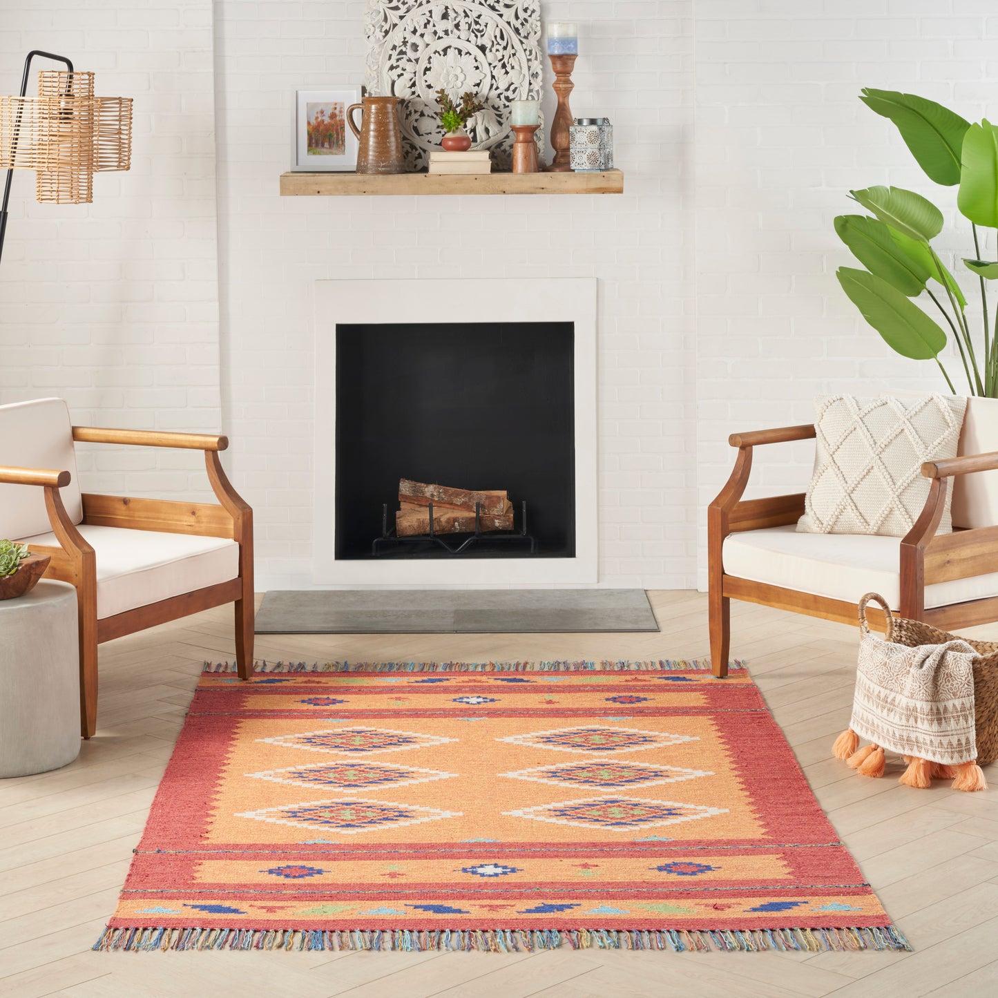 Nourison Home Baja  Orange Red  Transitional